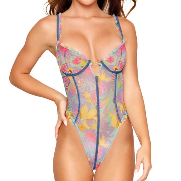 Dreamgirl Tropical Teddy - Size Small - Picture 1 of 2